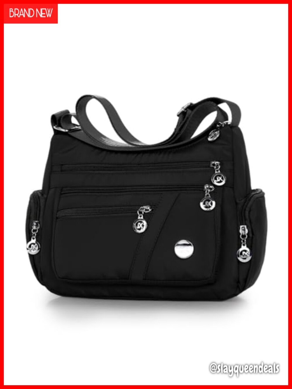 Nylon Crossbody Bag Waterproof Multi Pocket Shoulder Tote Travel Messenger